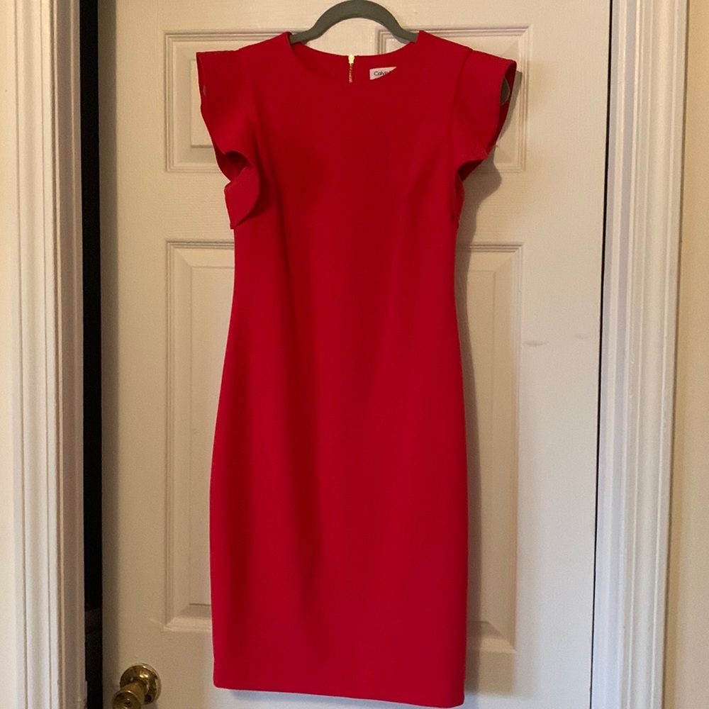Red Calvin Klein dress. Size 6